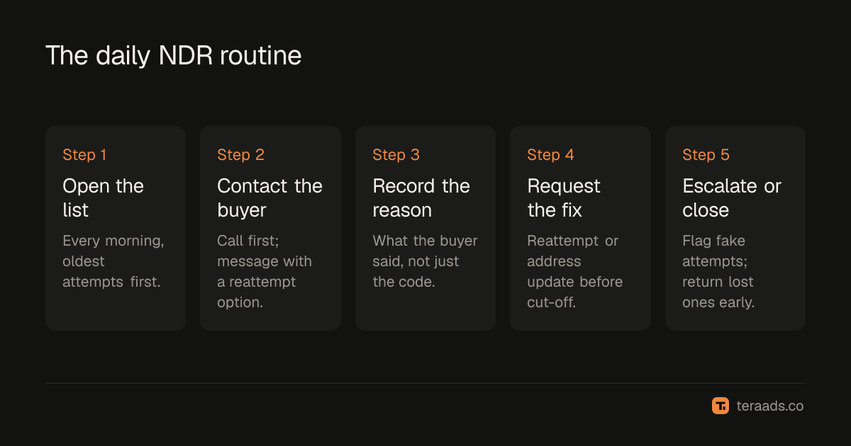 The daily NDR routine, from morning list to escalation